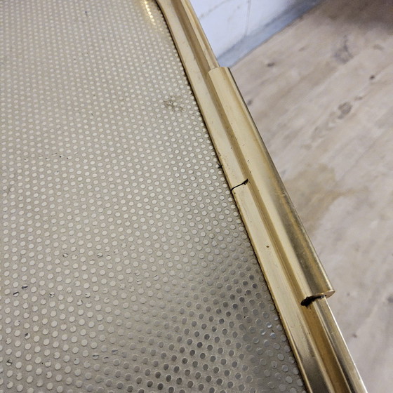 Image 1 of Vintage Engelse Serveerwagen Goudkleurig 50s/60s trolley / barcart (alluminium) hotel troley