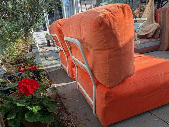 Rares fauteuils Rörberg d'IKEA, conçus par Ulf Quensel (2009) – Orange, lot de 2 – Loveseats, polished steel (photo 6 of 6)