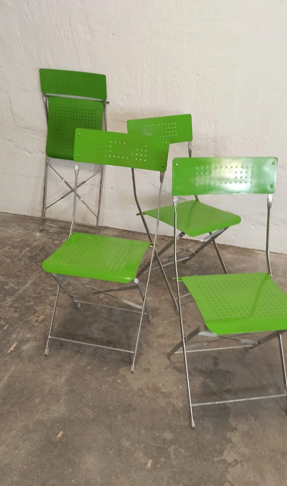 Image 1 of 4 chaises pliantes de jardin en métal