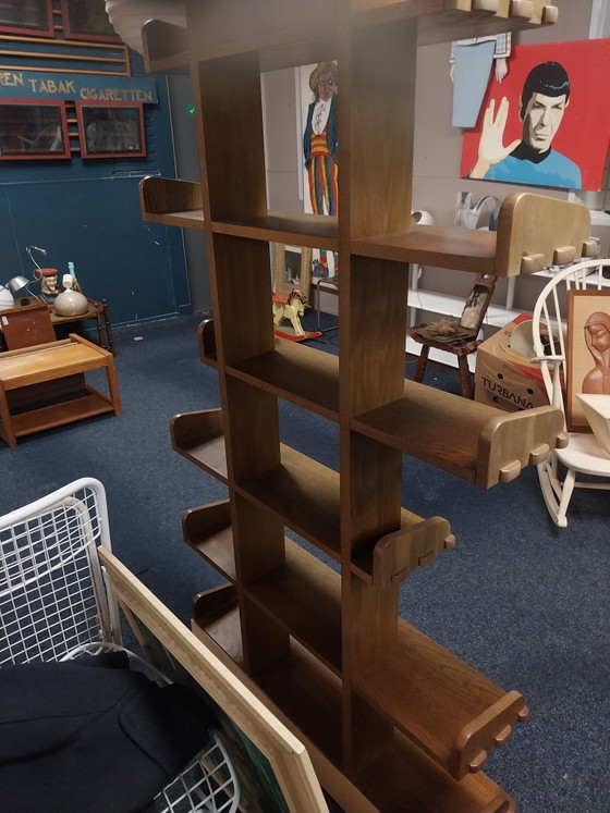 1 x 1970s Brutalist Bookcase 190 x 95cm – Wood (photo 5 of 9)