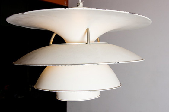 Image 1 of Danish suspension lamp in brushed metal, Model PH 6 ½ -6V Called "Charlottenborg" by Poul Henningsen for Louis Poulsen