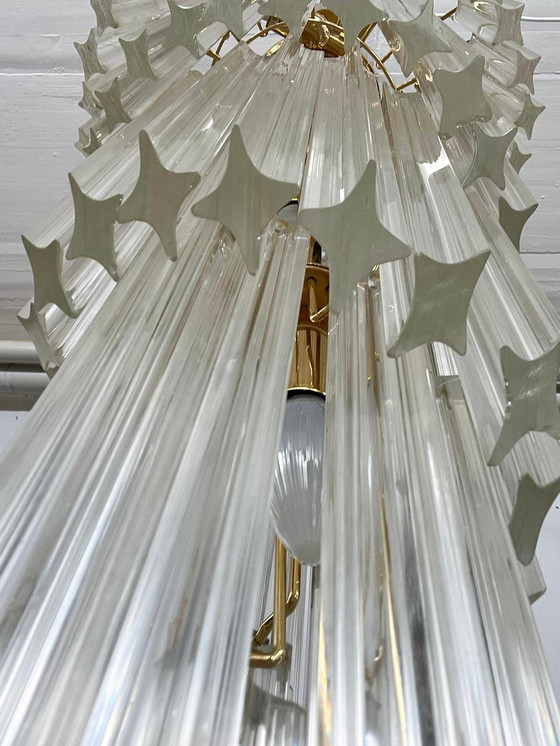 Image 1 of  Gran araña/lámpara de techo de Paolo Venini, cascada, cristal de Murano, Italia, años 70