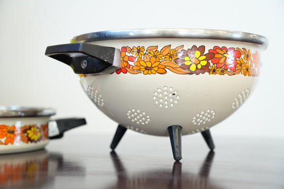 Image 1 of Vintage 1950 emaille vergiet & kookpot set