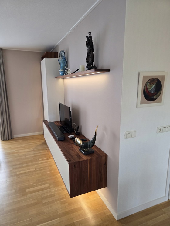 Image 1 of Floating walnut wall unit of approximately 3 meters long