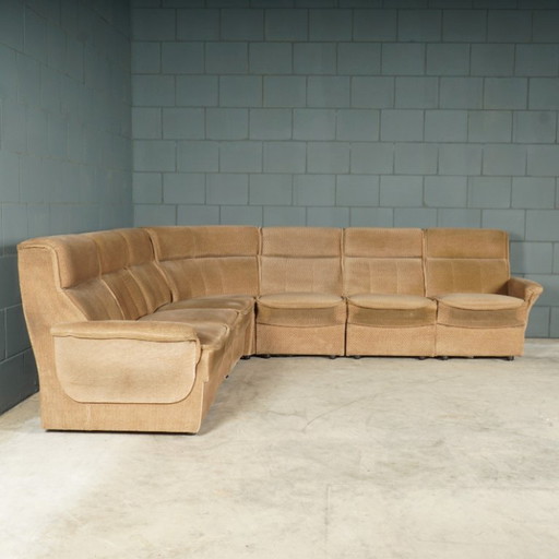 Canapé d'angle modulaire en tissu style années 60 – modulaire banken, Textile