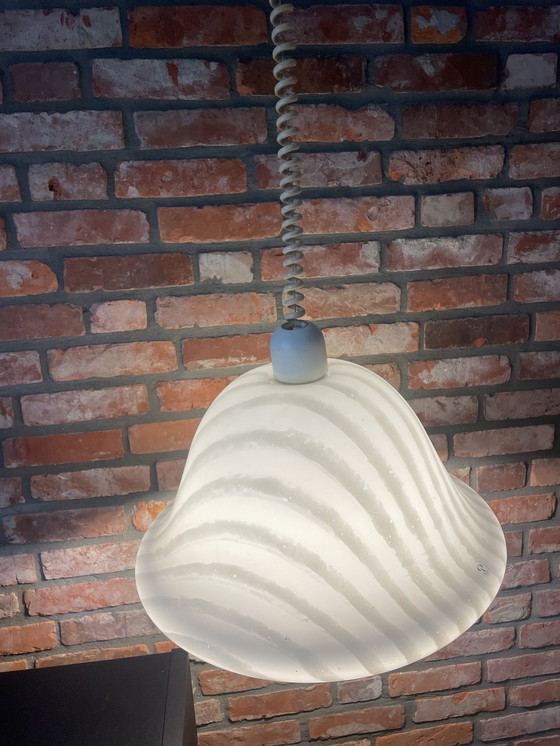 Image 1 of Vintage Glazen Peill Putzler Hanglamp Zebra Glas