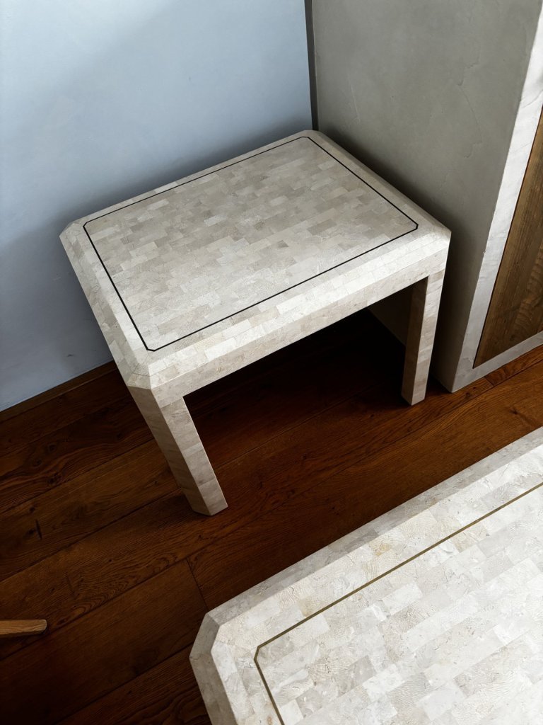 Maitland-Smith Tessellated Stone side table (2 x) | €400 | Whoppah