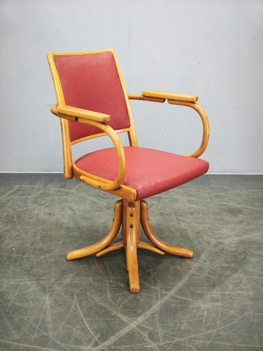 Ligna Adjustable Swivel Office Chair, Czechoslovakia, 1950s