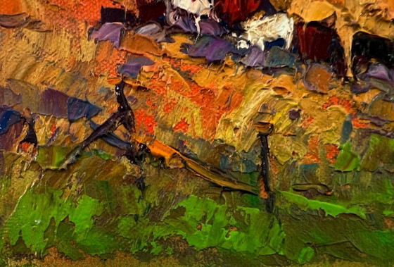 Originales Ölgemälde Herbstlandschaft am Abend – Gemälde & Zeichnungen, Canvas (photo 6 of 8)