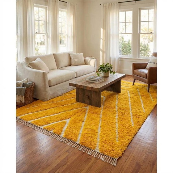 Image 1 of Handwoven Berber rug, traditional natural weaving, 150/350 cm