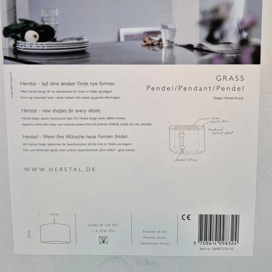 Image 1 of Skandinavische Design-Pendelleuchte HERSTAL „GRASS“ – moderne Beleuchtung – Ø 51 cm