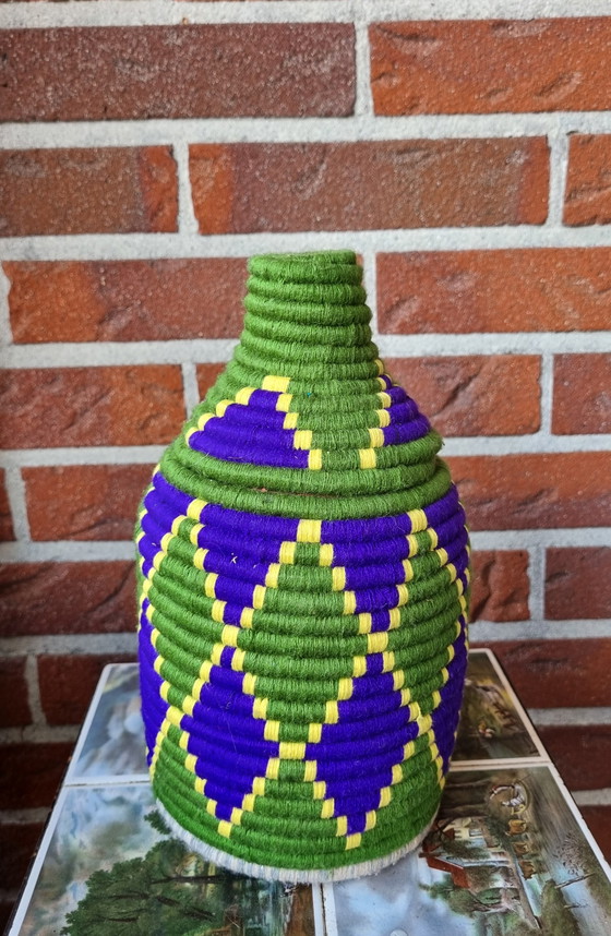 Image 1 of Wollen decoratie manden, opberg manden divers kleuren 