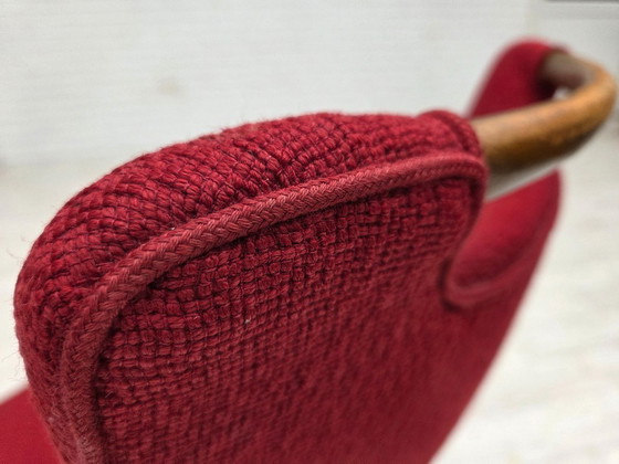 Image 1 of 1960, set van 6 Deense eetkamerstoelen van Slagelse Møbelværk, meubelwol, beukenhout.