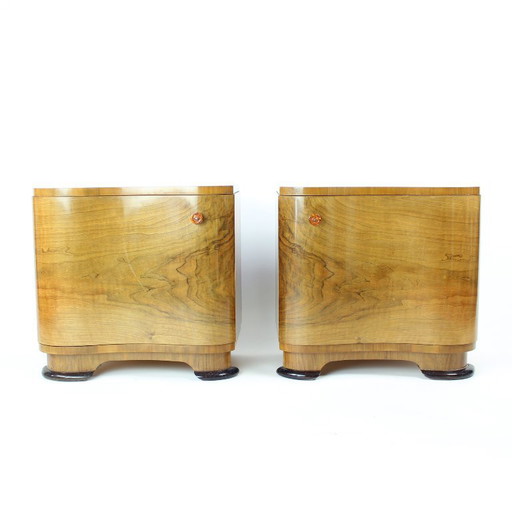Art Deco Bedside Tables By Jindřich Halabala For Up Závody, 1930s
