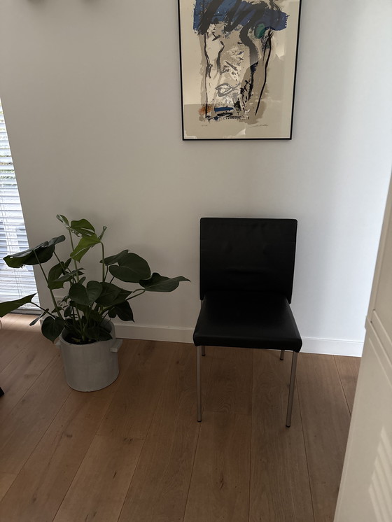 Image 1 of 6x (Set) Walter Knoll Jason Lite Stuhl Schwarz Leder