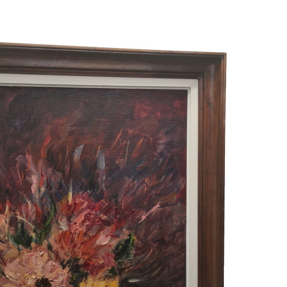 Image 1 of Olieverf Schilderij Met Bloemen Van E. Marie