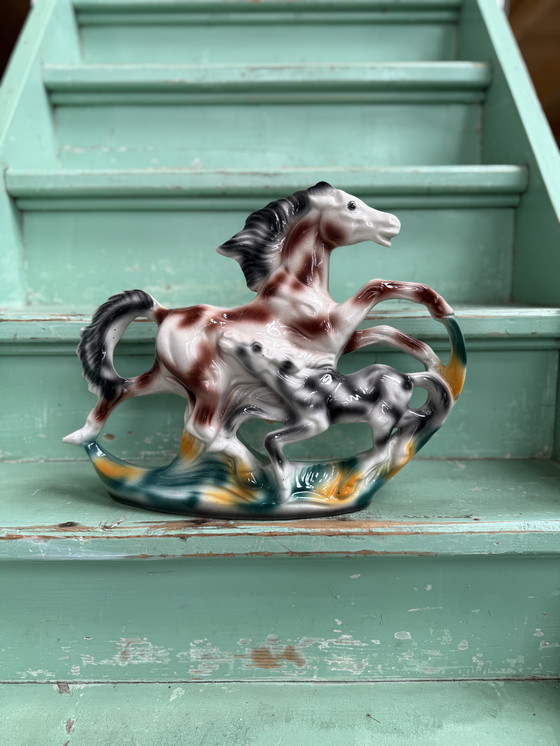 Image 1 of Italiaans porselein paard met veulen