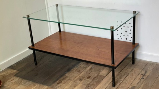 1960 Double-Tier Coffee Table – Saint Gobain, Brass, Metal (photo 5 of 31)