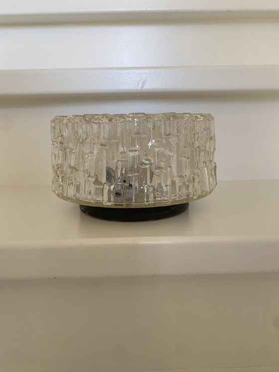 Vintage Glass Ceiling Light / Ceiling Lamp - 60s/70s – Metal (photo 6 of 9)