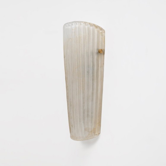 Image 1 of Pair of Murano Glass Sconces with Gold Dust Inclusions