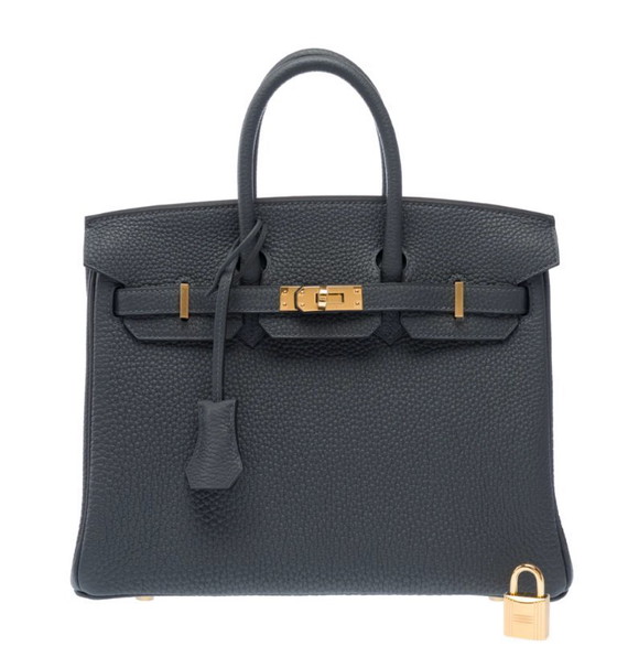 Image 1 of Borsa HERMES Birkin 25 in cuoio grigio - 103280