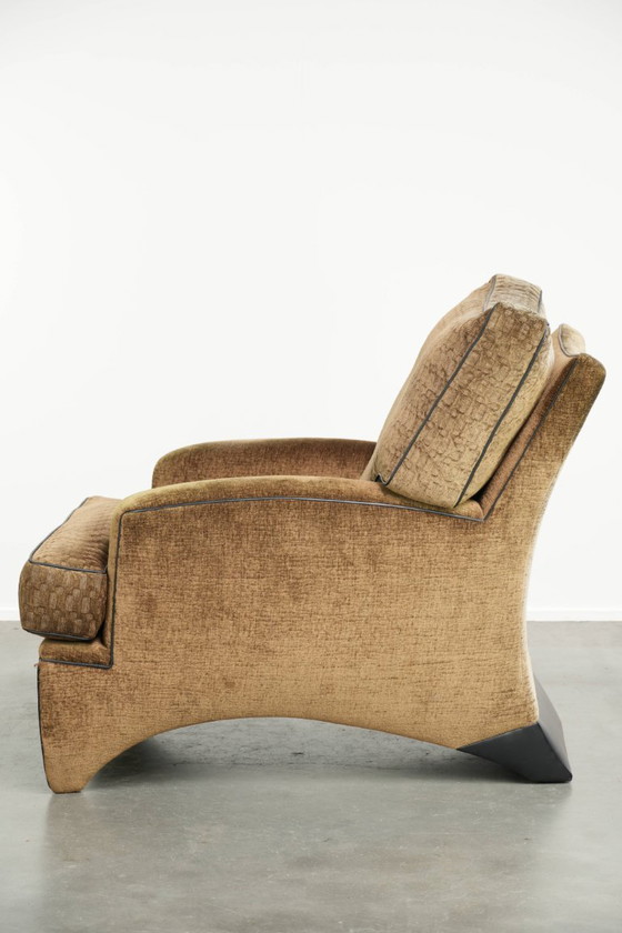 Beautiful Fabric Art Deco Design Armchair by Bart van Bekhoven – Textile (photo 5 of 13)
