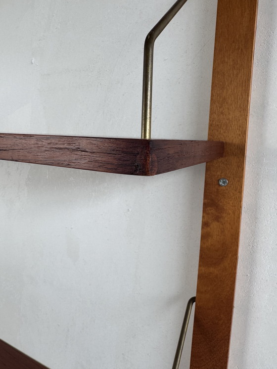 Image 1 of Vintage Modular Wall Unit – Danish Design in Teak with Brass Details