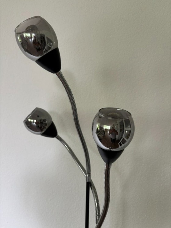 Lampadaire Space Age des années 60/70 avec bras flexibles – Glass, Metal (photo 3 of 14)
