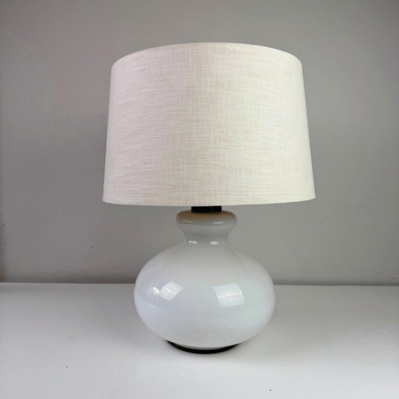 Lampada da tavolo in vetro bianco, base illuminata – Dijkstra | anni '60 – Dijkstra Lampen, Lampade da tavolo (photo 2 of 6)