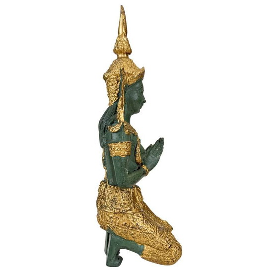 Set Guardiani del Tempio Thai Thepanom – Coppia di Figure Patinate Oro – Sculture (photo 3 of 21)