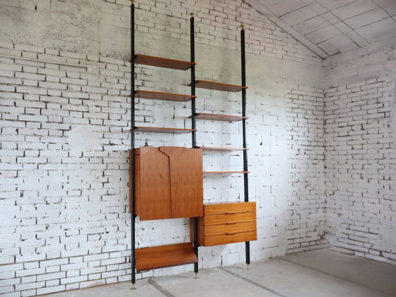 Image 1 of Mid-Century modular bookcase with fold-down Desk