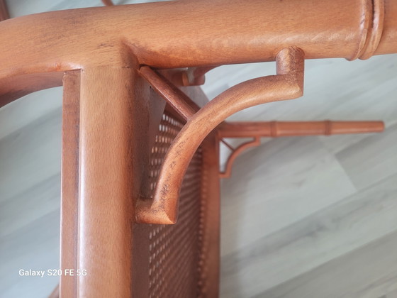 4 Faux Bamboo Giorgetti stoelen en eettafel – Eetkamerstoelen, Glass, Textile (photo 4 of 14)