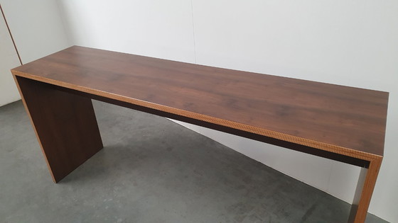 Image 1 of Tavolo da bar di design in legno di noce, tavolo in multistrato impiallacciato HPL