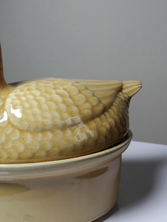 Image 1 of Small vintage GEO terrine from the 1950s-60s, beige earthenware duck