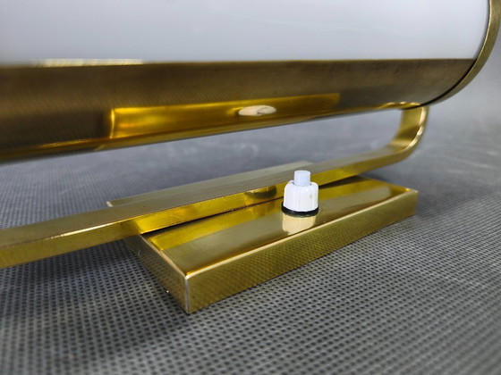 Image 1 of Bauhaus messing wandlamp met verstelbare glazen kap, jaren 1930