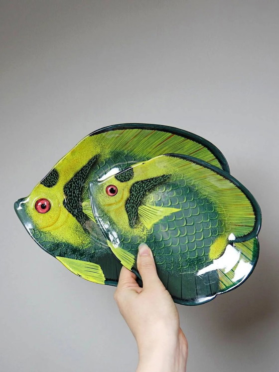 Pair of vintage German tropical fish lacquered catchalls. – Bowls, Plastic, Glass (photo 5 of 15)