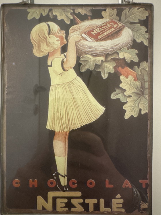 Image 1 of Kuriositätenkabinett-Set: Seltene Nestlé-Postkarte aus den 1920er Jahren & Kardankompass aus den 1960er Jahren