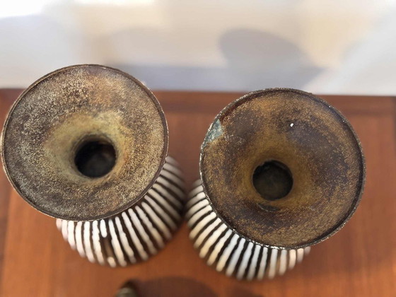 Image 1 of Vintage Franse metalen urnen met deksels