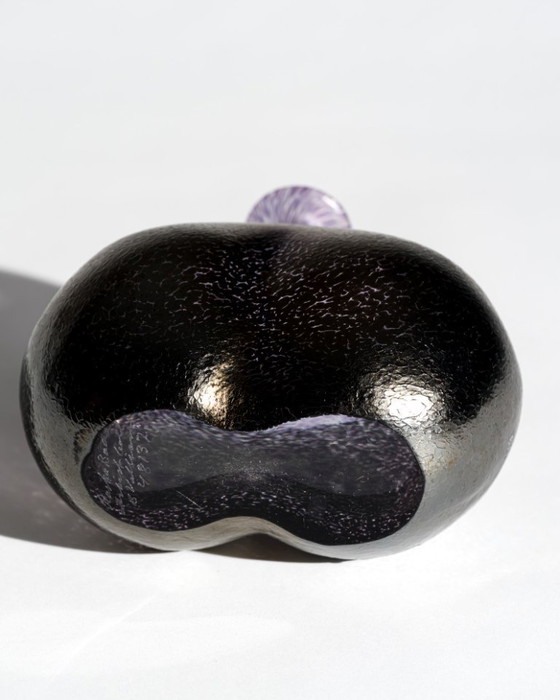 Image 1 of Volcano Irisierende Kunstglasvase von Bertil Vallien für Kosta Boda, signiert 481387