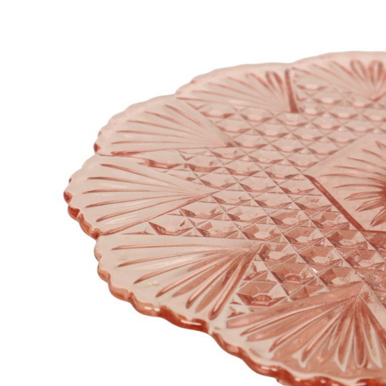 Image 1 of Plato para pastel Rosaline rosa estilo Art Déco