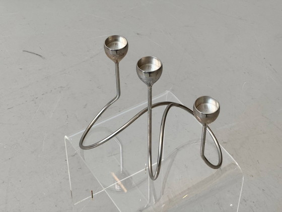 Image 1 of Bougeoir de style futuriste, forme organique en fil de fer, années 1970