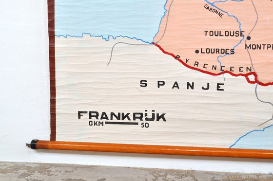 Image 1 of Vintage Painted Map of France, 1950s