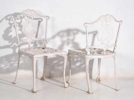 Table et chaises de jardin vintage blanches (c.1950). Ensemble de 5 pièces – Ensembles de jardin, Aluminium (photo 25 of 40)