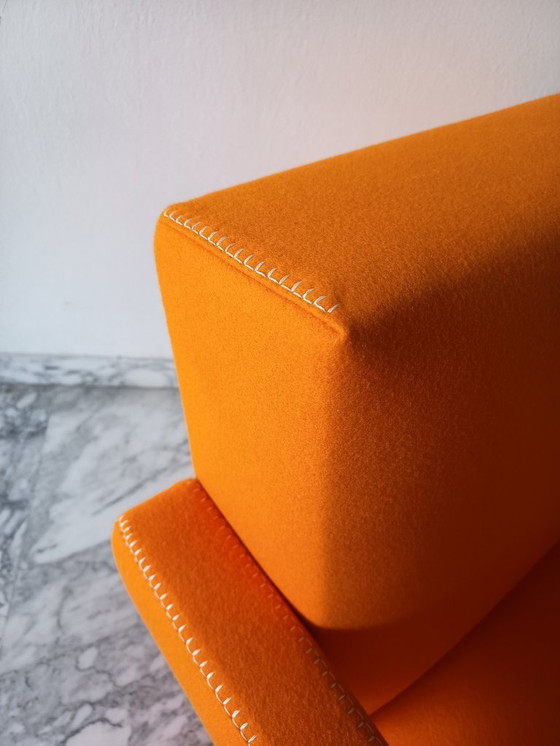 Image 1 of Fauteuil CASSINA Utrecht 637 en Laine Kvadrat Orange 13L par Gerrit Thomas Rietveld