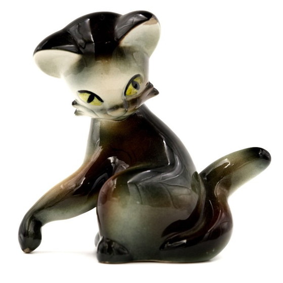 Image 1 of Figura vintage del gatto Jihokera Bechyně, anni '60