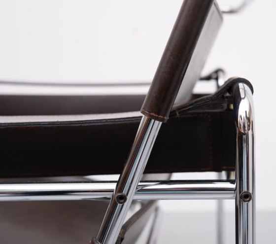 Fauteuil Wassily B3 marron foncé de Marcel Breuer pour Gavina, années 1960 – Leather, Bauhaus (photo 38 of 40)