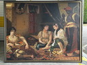 Monumentale huile sur toile d’après Eugène Delacroix – Femmes d’Alger dans leur appartement
