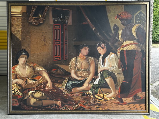 Image 1 of Monumental oil on canvas after Eugène Delacroix – Women of Algiers in their apartment