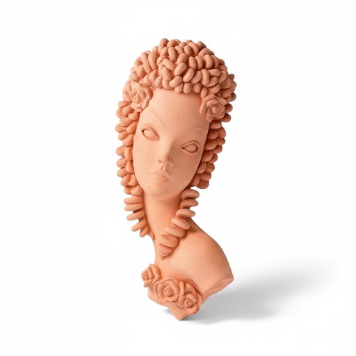 Groot terracotta masker - Italië 1950 - Gesigneerd