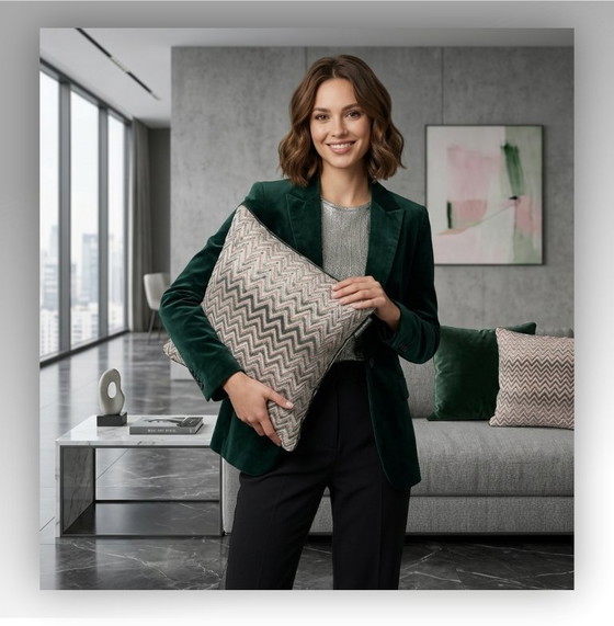 Image 1 of Armani Casa - Set of 2 new pillows made of Armani Casa velvet